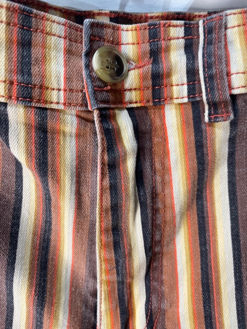 Billabong Vertical Striped Wide-Leg Chinos in Brown and Yellow - Picture 7 of 12